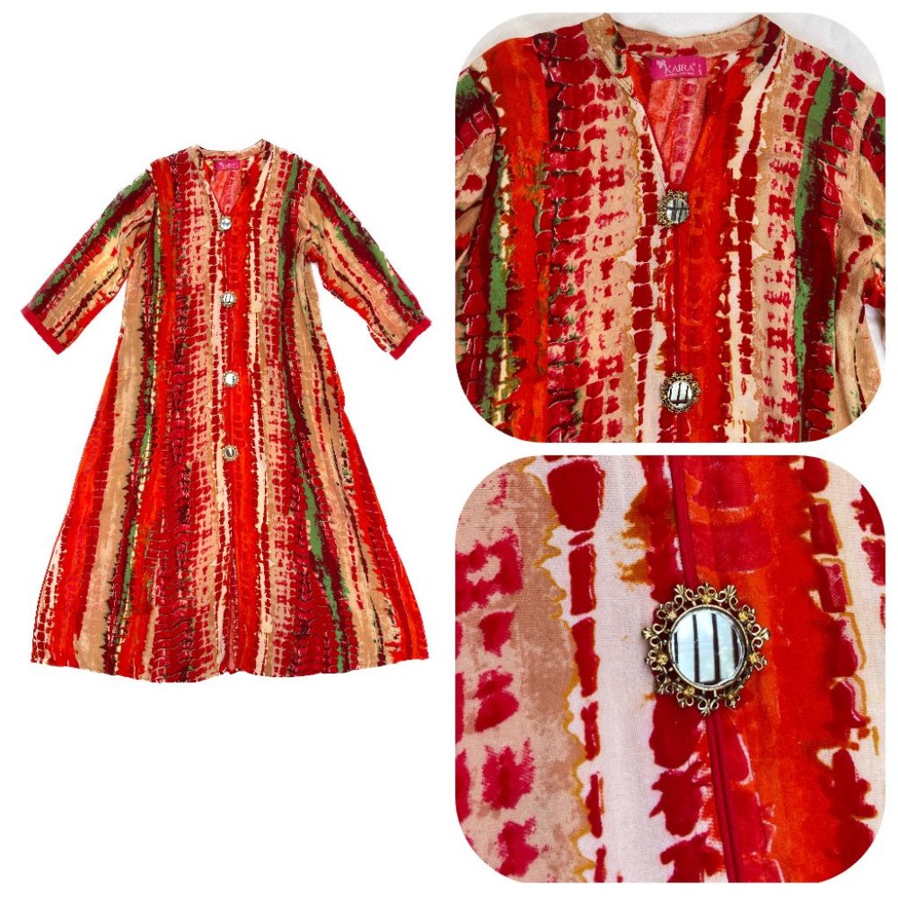 Kaira Tie Diye jeweled Cover-Up long /dress/top XL